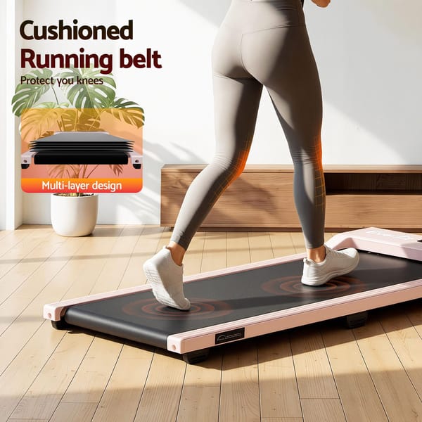 Everfit 3 in 1 Walking Pad Treadmill 12% Incline Under Desk Pink TMILL-380-2INC-PK