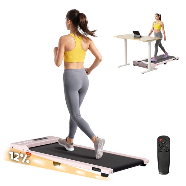 Everfit 3 in 1 Walking Pad Treadmill 12% Incline Under Desk Pink TMILL-380-2INC-PK
