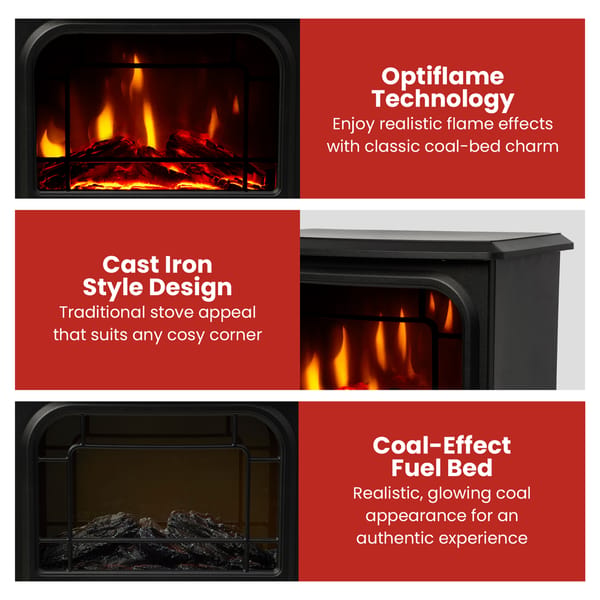 Dimplex 1.2kW MicroStove Optiflame Portable Electric Fire Stove MCFSTV12-AU