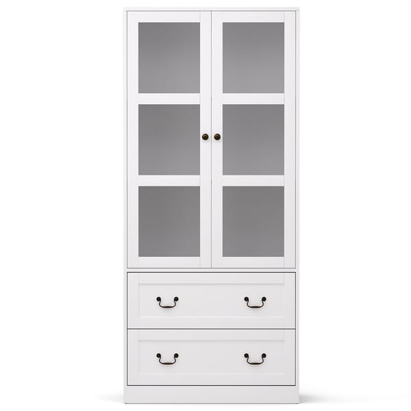 Artiss Buffet Sideboard 180cm Hutch Storage Cabinet Kitchen Drawer Door White FUR-C-GLASS-SID180-WH-ABC