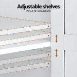 Artiss Buffet Sideboard 180cm Hutch Storage Cabinet Kitchen Drawer Door White FUR-C-GLASS-SID180-WH-ABC