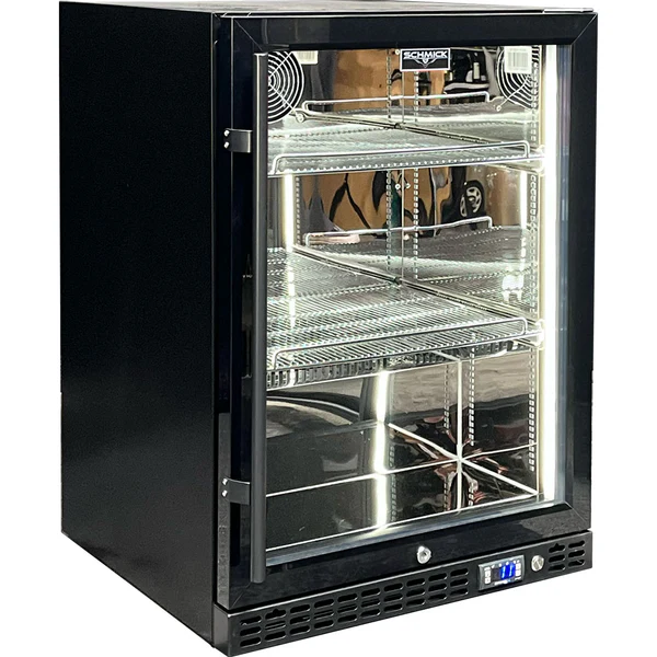 Schmick Quiet Running Front Venting Under Bench Heated Glass Door Bar Fridge SK156-B-HD-M