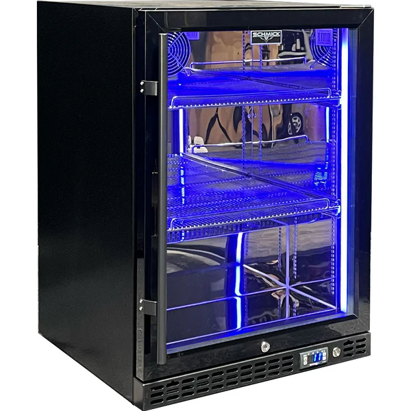 Schmick Quiet Running Front Venting Under Bench Heated Glass Door Bar Fridge SK156-B-HD-M