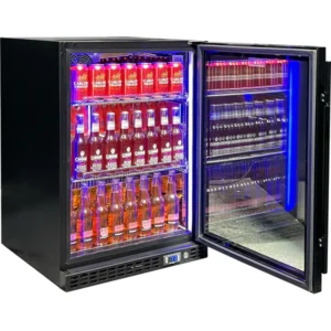Schmick Quiet Running Front Venting Under Bench Heated Glass Door Bar Fridge SK156R-B-HD-M