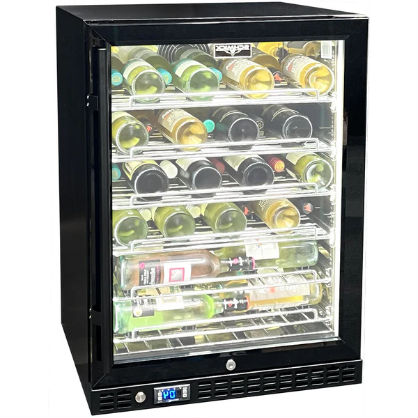 Schmick Quiet Slide Out Front Venting Under Bench Heated Glass Door Wine Fridge SK156R-B-HD-MW