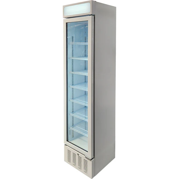 Classy Upright Glass Door Bar Fridge Triple Glazed LOW E Glass Lock and LED Light Box SK160W