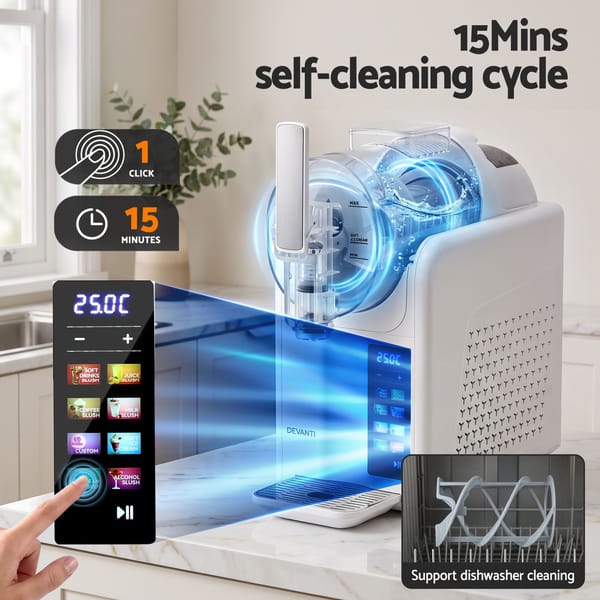 Devanti Slushie Machine 2L Frozen Drink Maker Ice Cream Cocktail Slush Maker Black SLS-CR03-2L-WH