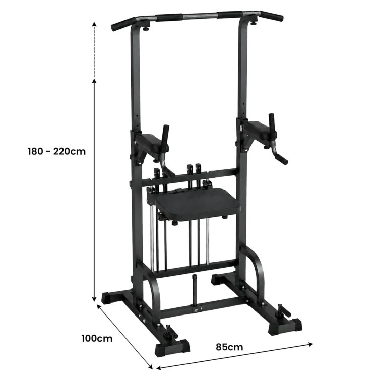 Powertrain Pull-Up & Dip Power Tower Multifunction Strength Training Station pow-irp-ds8-bk