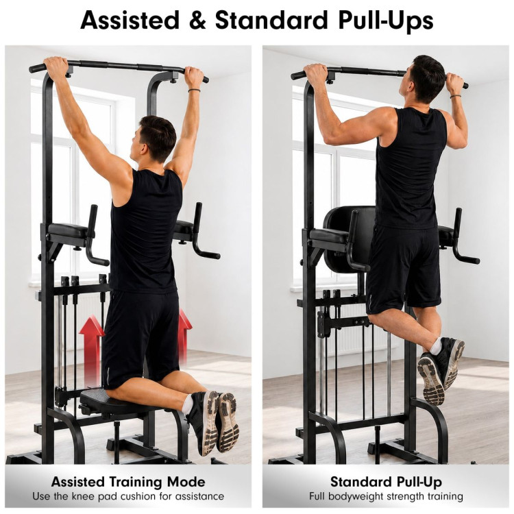 Powertrain Pull-Up & Dip Power Tower Multifunction Strength Training Station pow-irp-ds8-bk