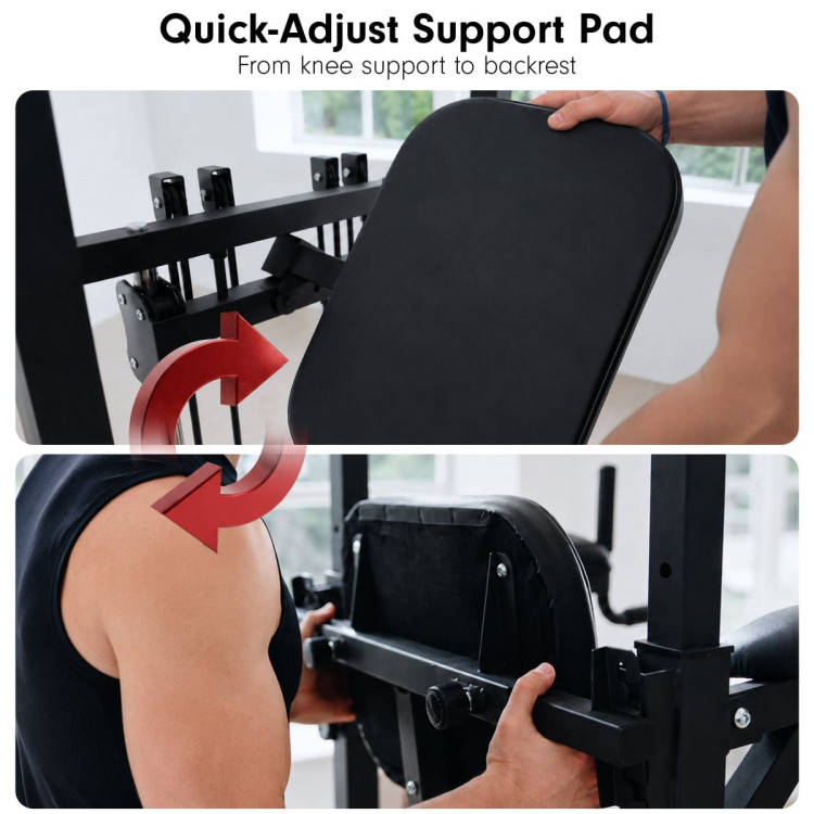 Powertrain Pull-Up & Dip Power Tower Multifunction Strength Training Station pow-irp-ds8-bk