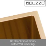 Stainless Steel Kitchen and Laundry Sink - 600mm Single Bowl - Brushed Gold - Top/Under Mount AGZSSS-TWM10G-0756