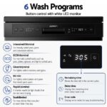 Devanti 12 Place Settings Dishwasher 55cm Freestanding Benchtop Built-In BDW-12-FS5201G-BK