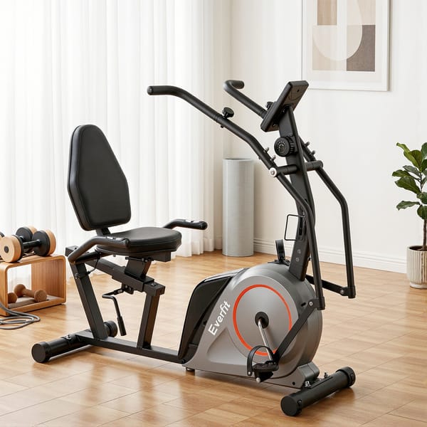 Everfit Exercise Bike Recumbent Cycling Magnetic Bluetooth App Connect Home Gym EB-H-RB-04-BK