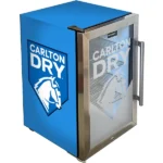 Carlton Dry MID Blue Tropical Glass Door Mini Bar Fridge - 80 Cans Left Hinged EC68L-SSH-DRY-MID