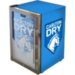 Carlton Dry MID Blue Tropical Glass Door Mini Bar Fridge - 80 Cans Left Hinged EC68L-SSH-DRY-MID