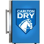 Carlton Dry MID Blue Tropical Glass Door Mini Bar Fridge - 80 Cans Left Hinged EC68L-SSH-DRY-MID