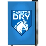 Carlton Dry MID Blue Tropical Glass Door Mini Bar Fridge - 80 Cans Left Hinged EC68L-SSH-DRY-MID