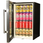 Carlton Dry MID Blue Tropical Glass Door Mini Bar Fridge - 80 Cans Left Hinged EC68L-SSH-DRY-MID