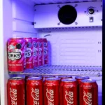 Carlton Dry MID Blue Tropical Glass Door Mini Bar Fridge - 80 Cans Left Hinged EC68L-SSH-DRY-MID
