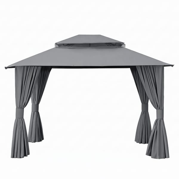 Instahut Gazebo 3x3m Canopy Outdoor Steel Frame Patio Tent Curtains Marquee Grey GAZEBO-IR-MC-3X3-GY
