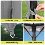 Instahut Gazebo 3x3m Canopy Outdoor Steel Frame Patio Tent Curtains Marquee Grey GAZEBO-IR-MC-3X3-GY