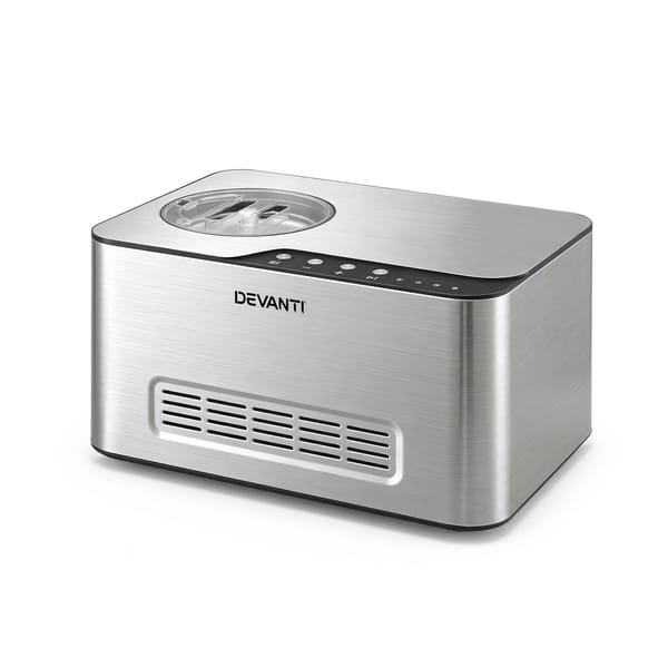 Devanti 2L 2-in-1 Ice Cream & Yogurt Maker Machine No Pre-Freezing Homemade Gelato Sorbet ICM-SFS03-SL