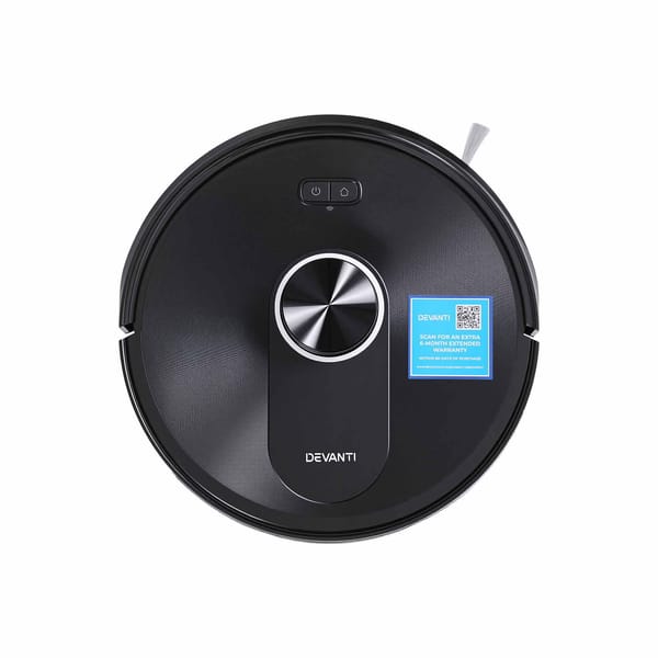 DEVANTI Robot Vacuum and Mop APP Control 6000Pa LDS Laser 3-in-1 Cleaning RVAC-Q10-6K-BK