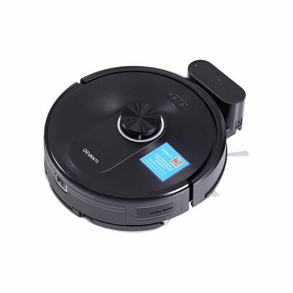 DEVANTI Robot Vacuum and Mop APP Control 6000Pa LDS Laser 3-in-1 Cleaning RVAC-Q10-6K-BK