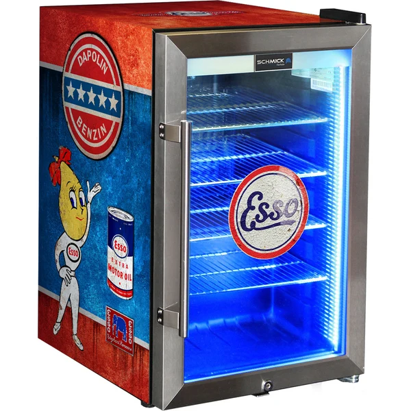 Esso Vintage Fuel Pump Branded Triple Glazed Door Bar Fridge SC70-FP-ESSO