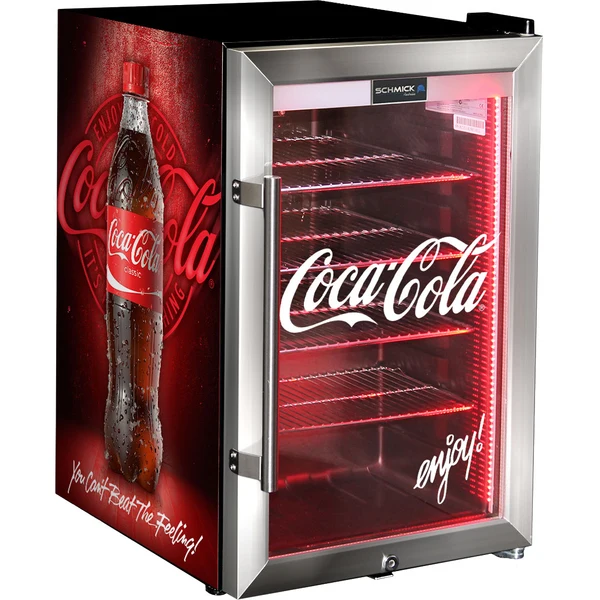 Official Coca-Cola branded Tropical Triple Glazed Outdoor Glass Bar Fridge 70 Litre SC70-SS-CER