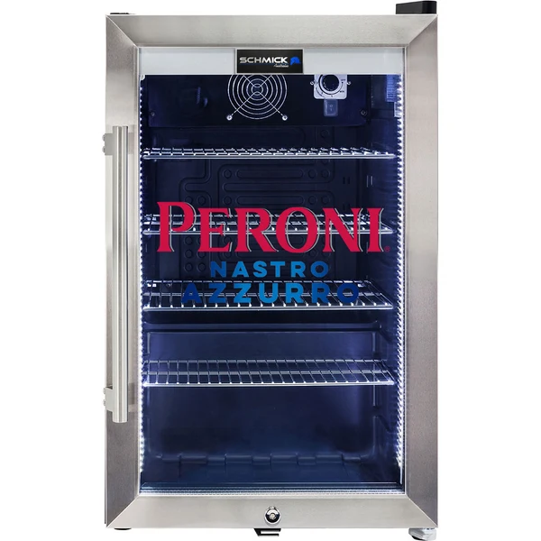 Peroni branded Tropical Triple Glazed Outdoor Glass Door bar fridge SC70-SS-PERONI