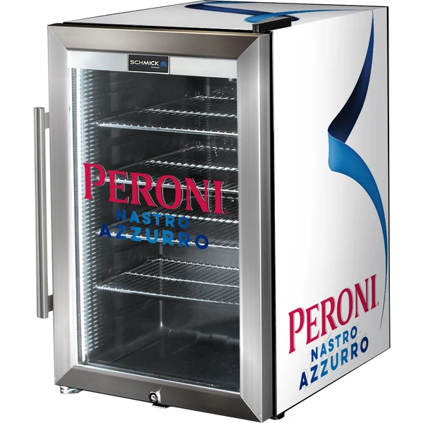 Peroni branded Tropical Triple Glazed Outdoor Glass Door bar fridge SC70-SS-PERONI