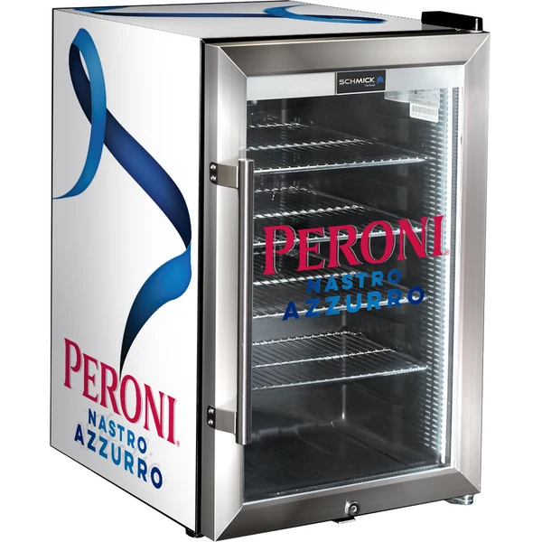 Peroni branded Tropical Triple Glazed Outdoor Glass Door bar fridge SC70-SS-PERONI