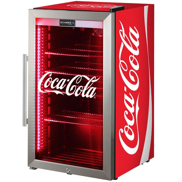 Official Coca-Cola branded Outdoor Triple Glazed Alfresco Bar Fridge with Led Strip Lights SC88-SS-CCR