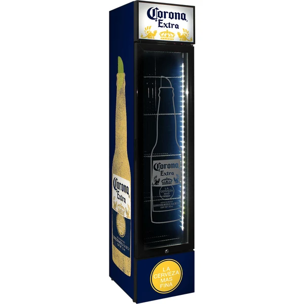 Corona Branded Skinny Upright Bar Fridge SS-P160-CORONA
