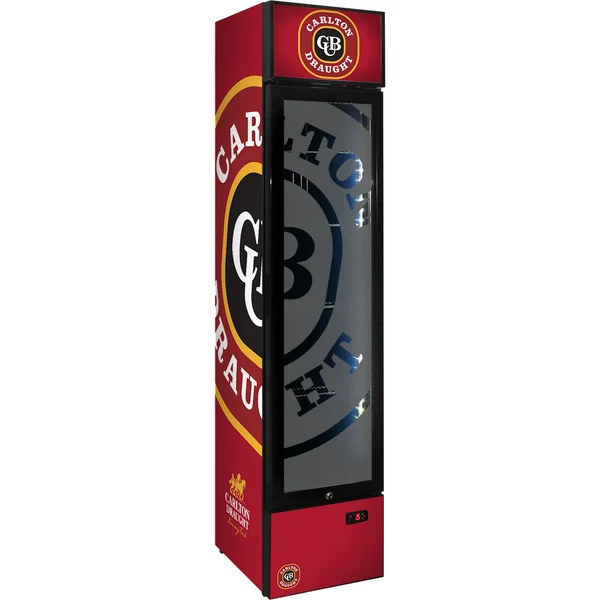 Carlton Draught Branded Skinny Upright Bar Fridge SS-P160-DRAUGHT