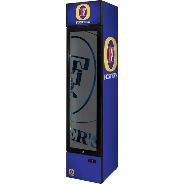 Fosters Branded Skinny Upright Bar Fridge SS-P160-FOSTERS