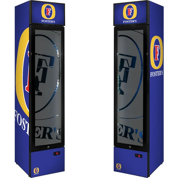 Fosters Branded Skinny Upright Bar Fridge SS-P160-FOSTERS