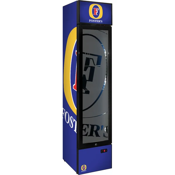 Fosters Branded Skinny Upright Bar Fridge SS-P160-FOSTERS