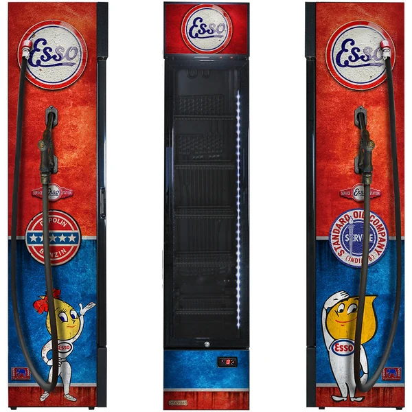 Esso Fuel Pump Branded Skinny Upright Bar Fridge SS-P160-FP-ESSO