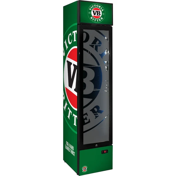 Victoria Bitter Branded Skinny Upright Bar Fridge SS-P160-VB-V1