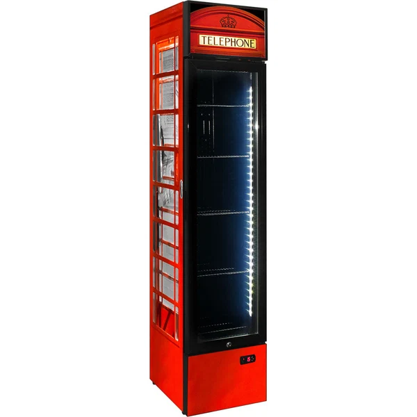 Branded Skinny Upright Bar Fridge with Telephone Box Design SS-P160FA-TB