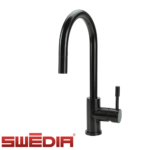 Klaas - Stainless Steel Kitchen Mixer Tap - Satin Black Finish with Pull-Out SWEDISM0044-BL