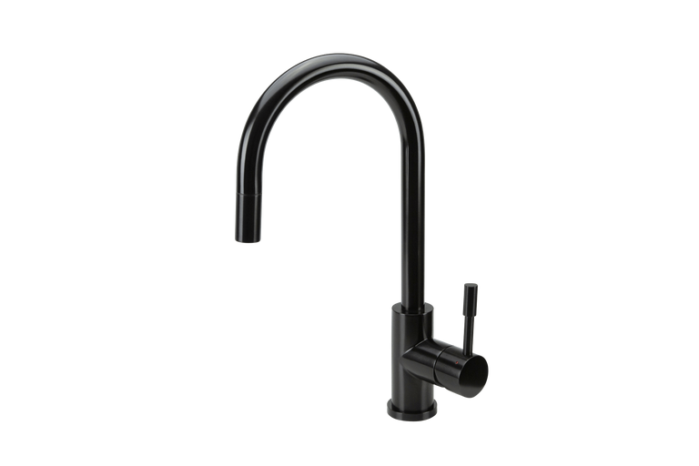 Klaas - Stainless Steel Kitchen Mixer Tap - Satin Black Finish with Pull-Out SWEDISM0044-BL