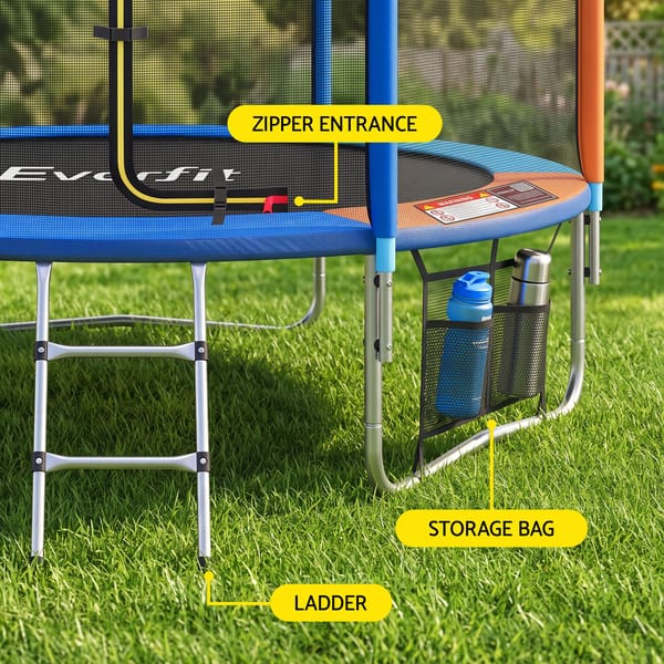 Everfit 6FT Kids Trampoline Rebounder with Enclosure Net Storage Bag TRAMPO-C-6FT-MC