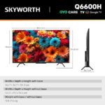 SKYWORTH Q6600H 75" - QLED+ 4K Smart Google TV Gen 5 Quantum Dot 75Q6600H