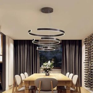 BAMDECOR AD2573 3 Round Rings C Shape Ceiling Light Chandeliers (Matte Black) V255-BAM-AD2573-3R
