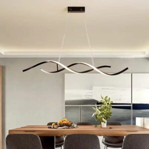 BAMDECOR A24122 Modern Minimalist Black Pendant Light Adjustable LED Chandelier V255-BAM-L-24122-BLK-150