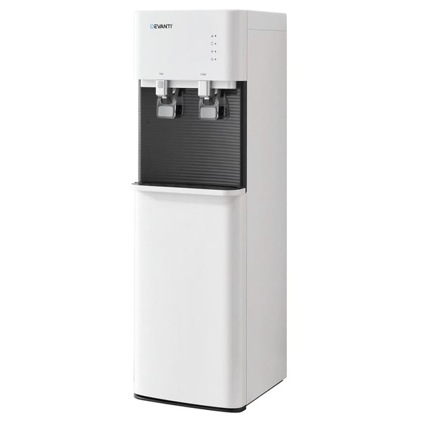 Devanti 2 Taps Water Cooler Dispenser Bottom Loading Dispenser Chiller Filter Purifier WD-608-2T-WH