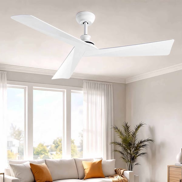 Devanti 52" Ceiling Fan Modern Minimalism 3 Blades 6 Speeds DC Motor Remote CF-C-52NL-3B-BM-WH